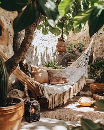 Boho-hangmat-tussen-bomen